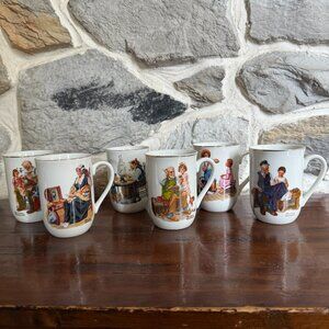 Norman Rockwell collectible mugs 1982-set of 6